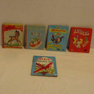 Whitman Vintage 1949 Tiny Tales Graphic Children Stories Books Bundle of 5